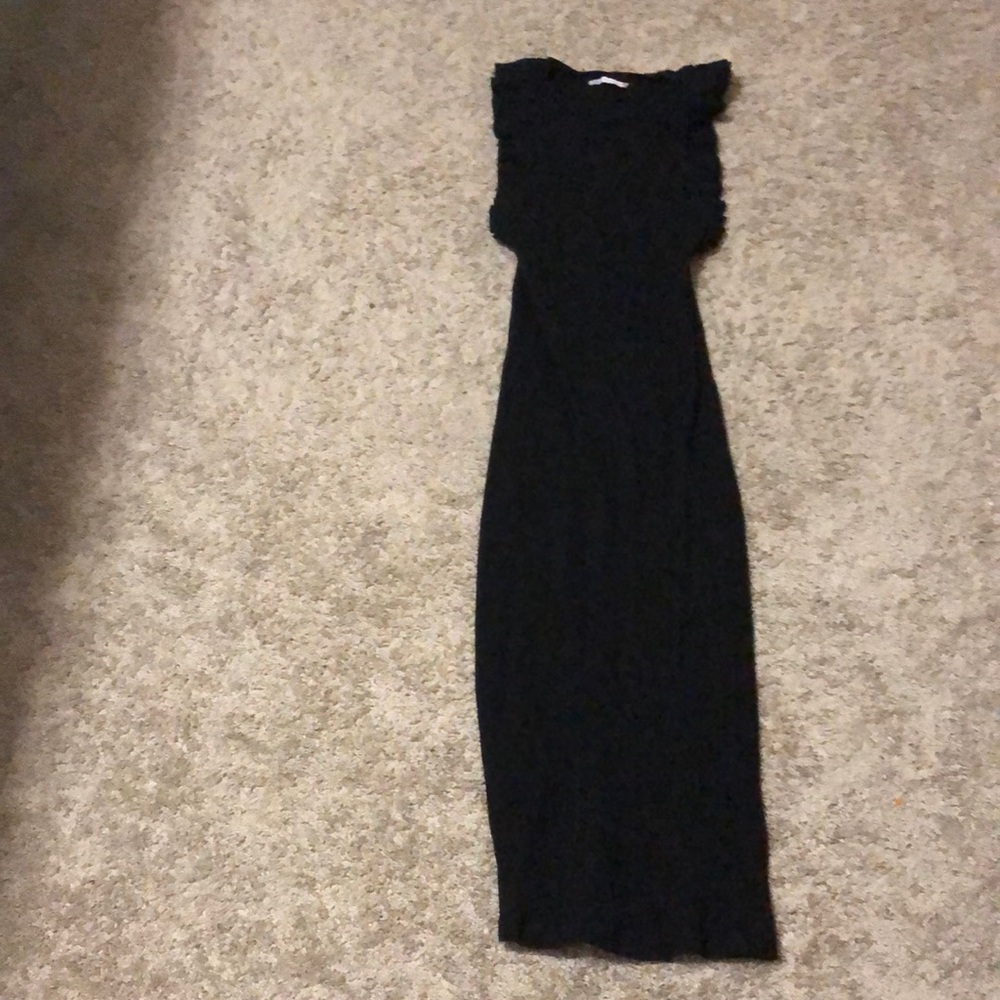 ZARA Ribbed Black Dress